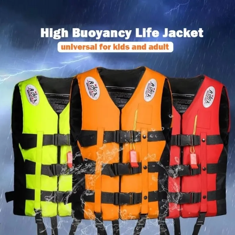 Life Jacket for Adults Children, Water Sports Safety Men Women Life Vests for Water Skiing Rafting Surfing Kayaking Lifeguard