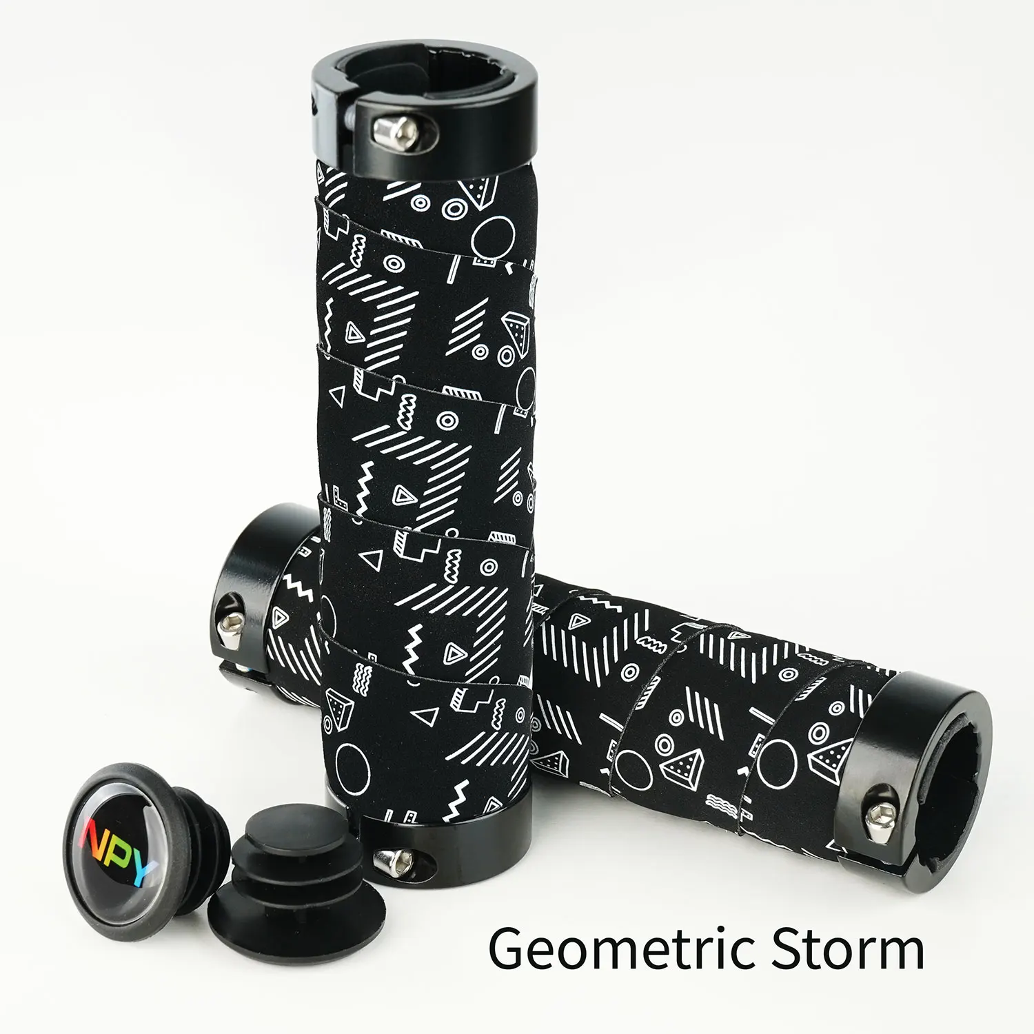 NPY Bicycle Grips Bike Handlebar Grips Non-slip Aluminum Double Lock Bicycle Handles MTB Cuffs Mountain Bike Grips