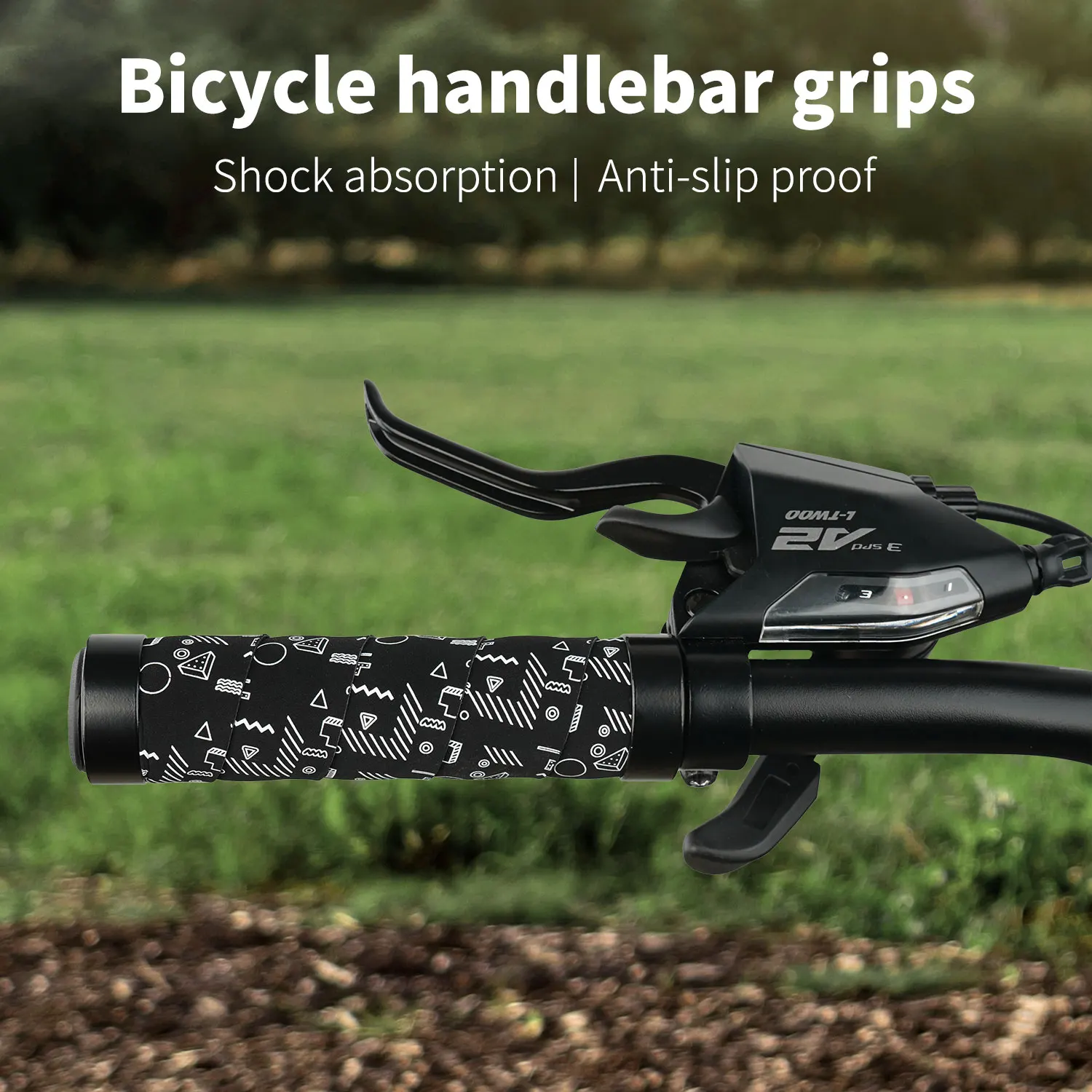 NPY Bicycle Grips Bike Handlebar Grips Non-slip Aluminum Double Lock Bicycle Handles MTB Cuffs Mountain Bike Grips