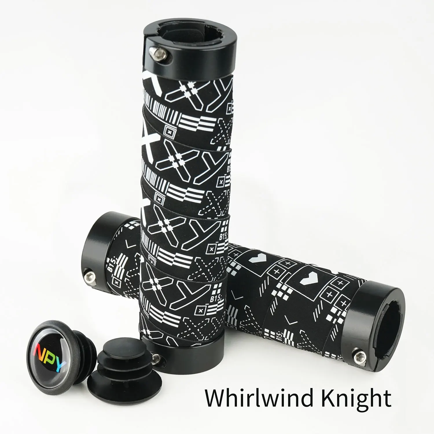 NPY Bicycle Grips Bike Handlebar Grips Non-slip Aluminum Double Lock Bicycle Handles MTB Cuffs Mountain Bike Grips