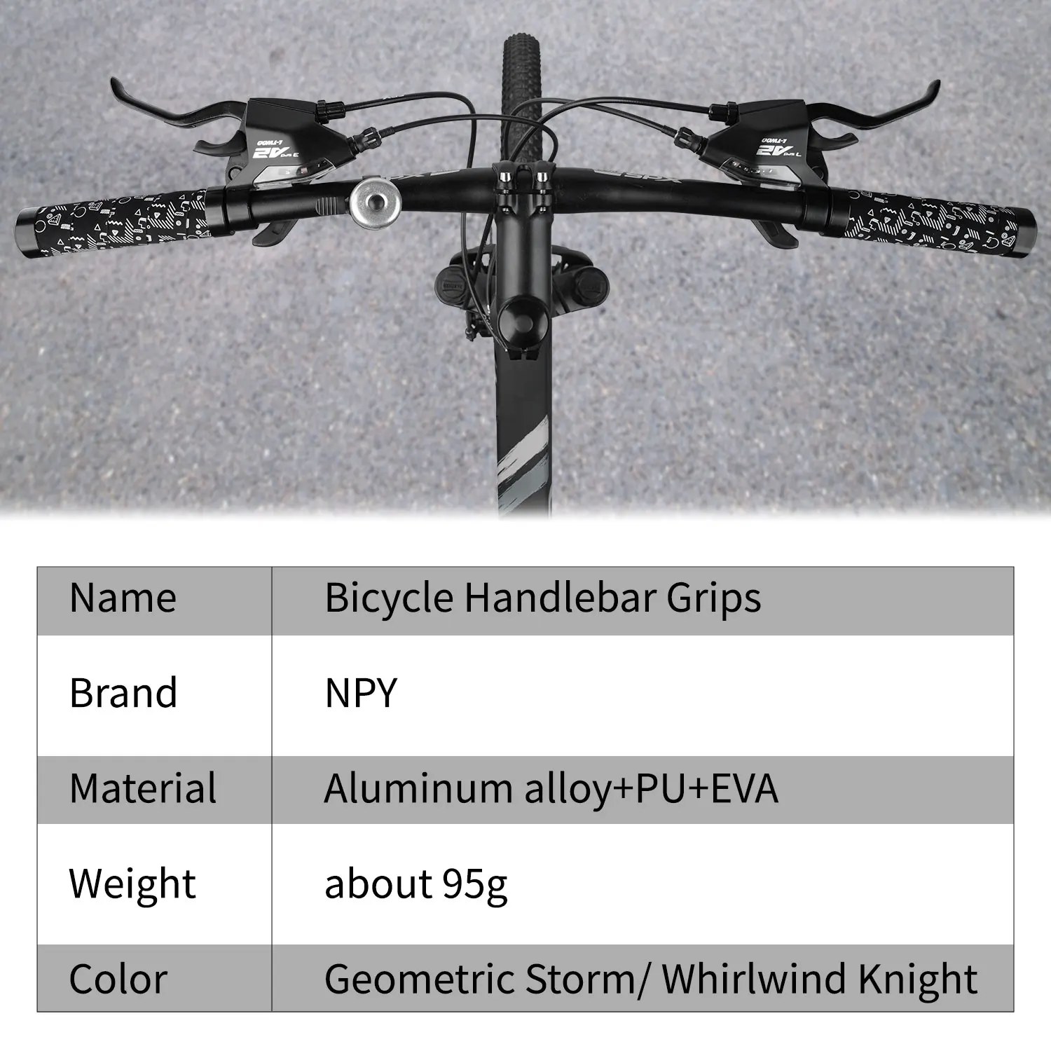 NPY Bicycle Grips Bike Handlebar Grips Non-slip Aluminum Double Lock Bicycle Handles MTB Cuffs Mountain Bike Grips