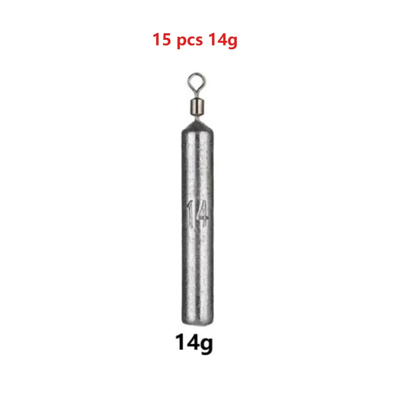 15PCS/Lot Drop Shot Sinkers 3.5g/5g/7g/10g/14g/20g Cylindrical Tube Plumb Pendant Metal Jig Sea Tackle Kit Fishing Accessories