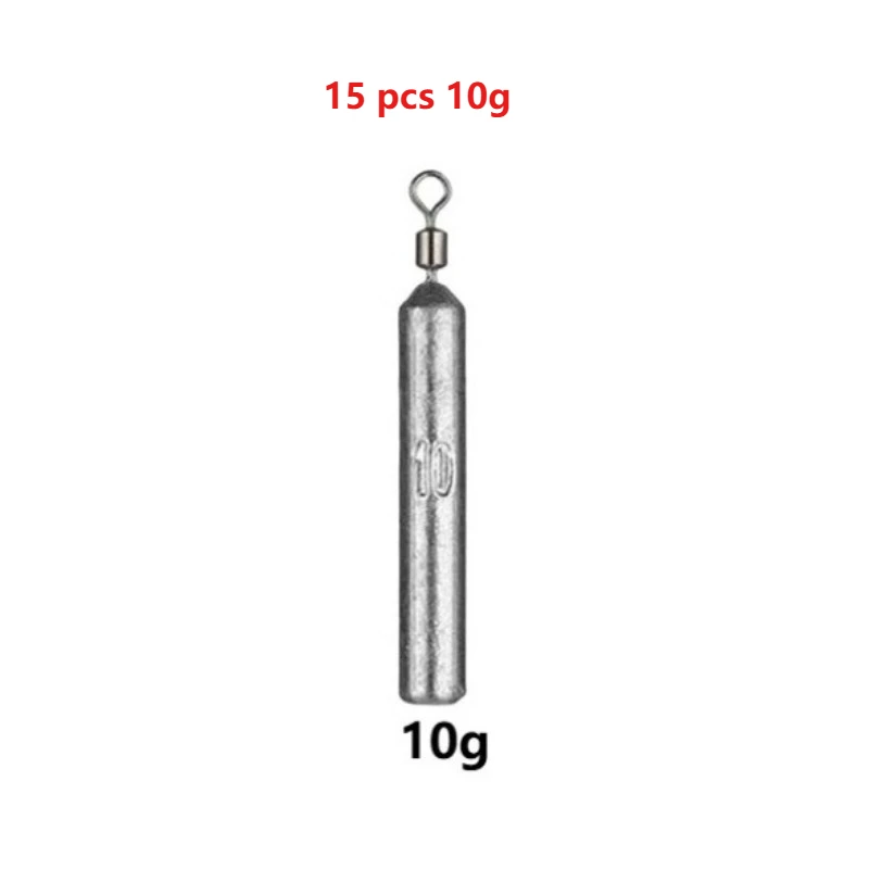 15PCS/Lot Drop Shot Sinkers 3.5g/5g/7g/10g/14g/20g Cylindrical Tube Plumb Pendant Metal Jig Sea Tackle Kit Fishing Accessories