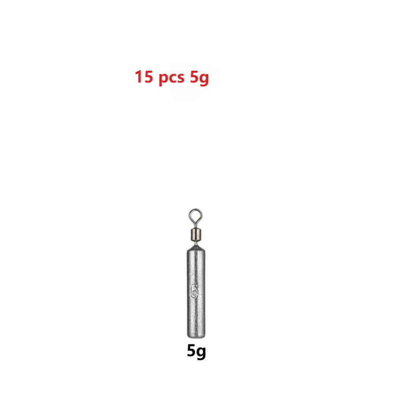 15PCS/Lot Drop Shot Sinkers 3.5g/5g/7g/10g/14g/20g Cylindrical Tube Plumb Pendant Metal Jig Sea Tackle Kit Fishing Accessories