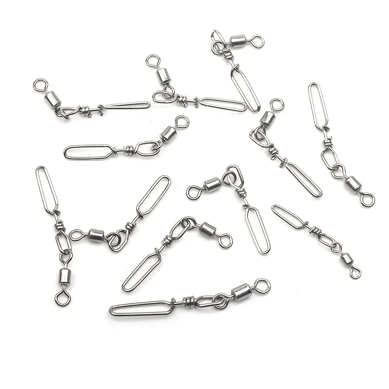20Pcs Stainless Steel Fishing Connection Quick Snap Rotating Guide Ring for Sea Fishing Rod Line Connection Accessories