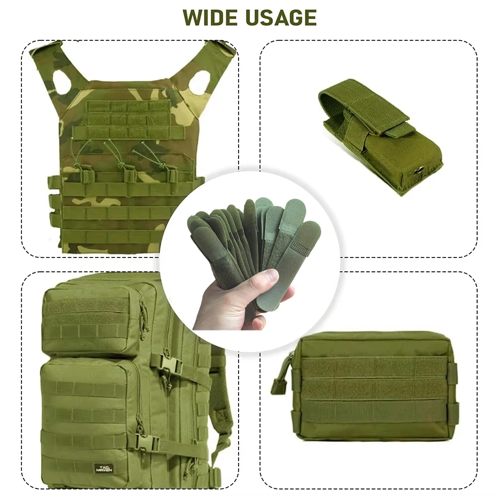 20Pcs 12cm Tactical Fastening Binding Strap Hook & Loop Reusable Strap Molle Nylon Straps for Outdoor Bag Clothes Shoes Backpack