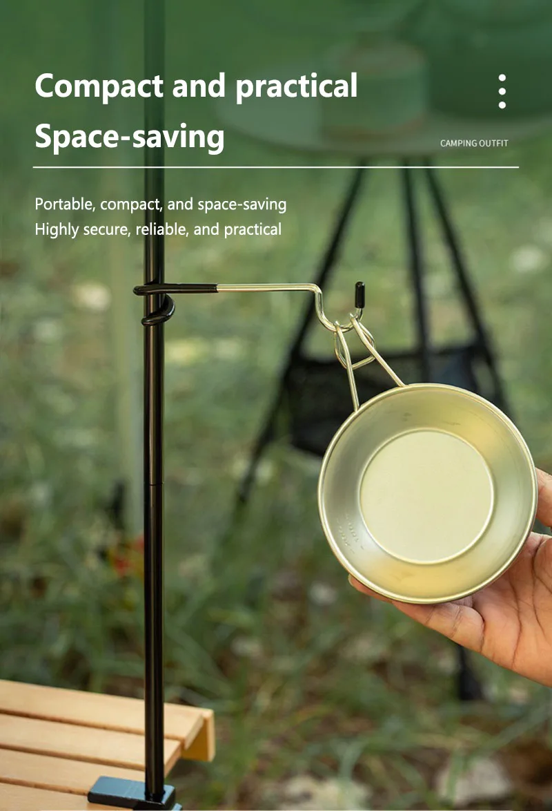 Stainless Steel Light Stand Holder Hooks Portable Tent Pole Lamp Hanger Hunting Fishing Lantern Hanger Outdoor Camping Tools