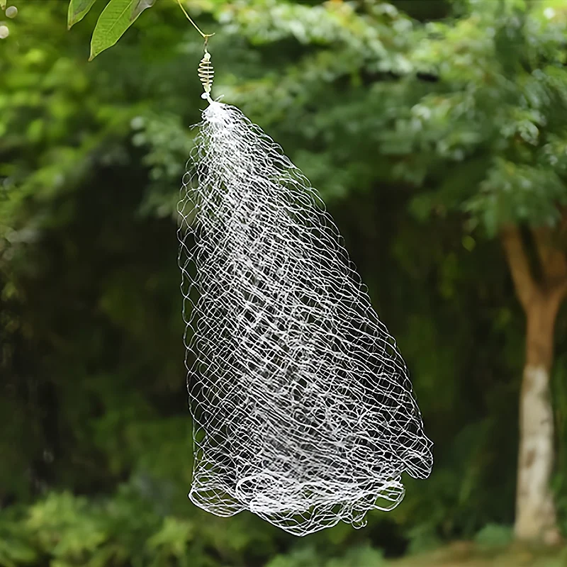 YUMEILI 5pcs Fish Binding Net, Hook Free Adhesive Net, New Fishing Method, Transparent White Mesh Small Fishing Net