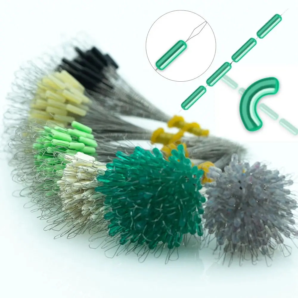 100Pcs SS/S/M/L/LL Anti-wrapped Beans Float Fishing Bobber Silicone Stopper Space Bean Connector Fishing Line Tackle Accessories