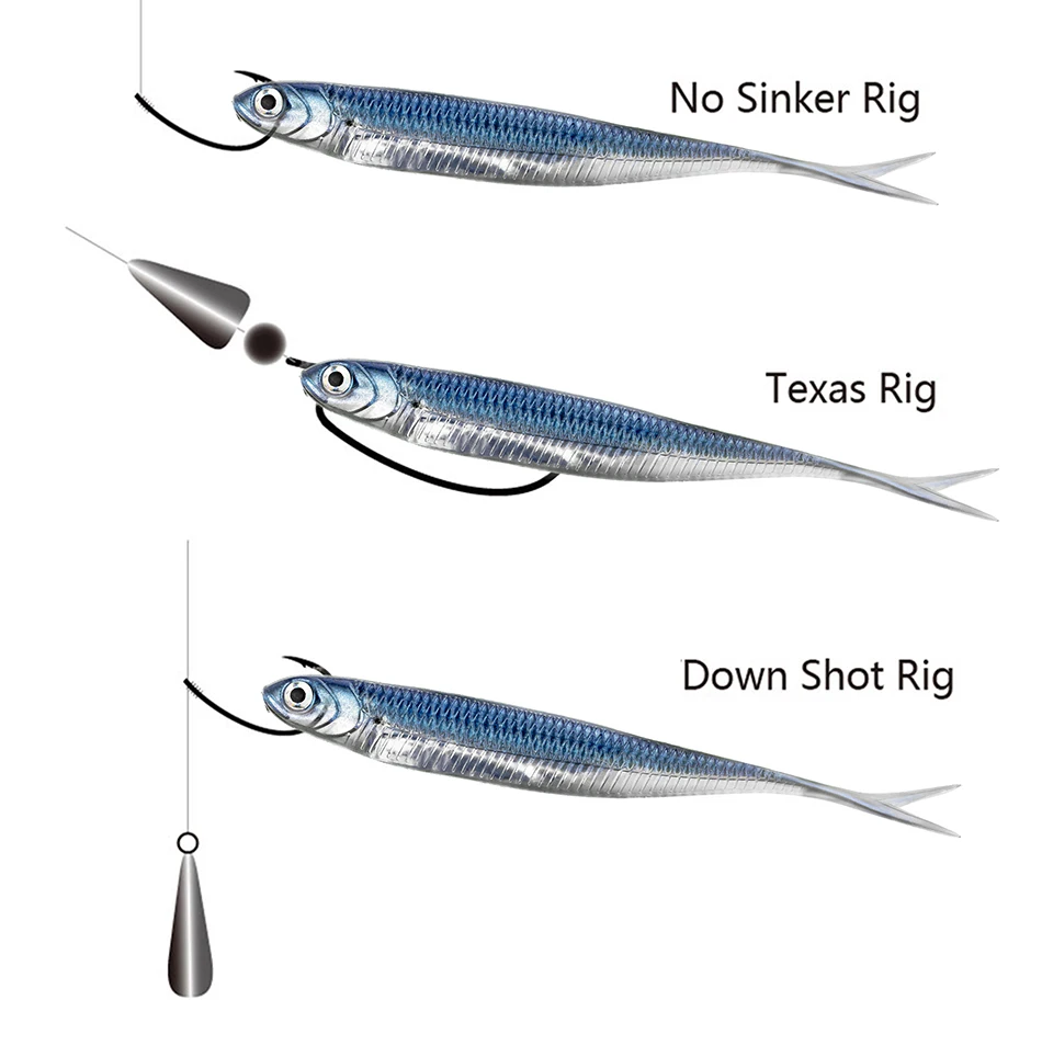 THKFISH 5pcs/6pcs Fishing Bait Lures 100mm 75mm Soft Silicone Artificial Bait Saltwater 3.9g Rubber Soft Lure For Bass Fishing