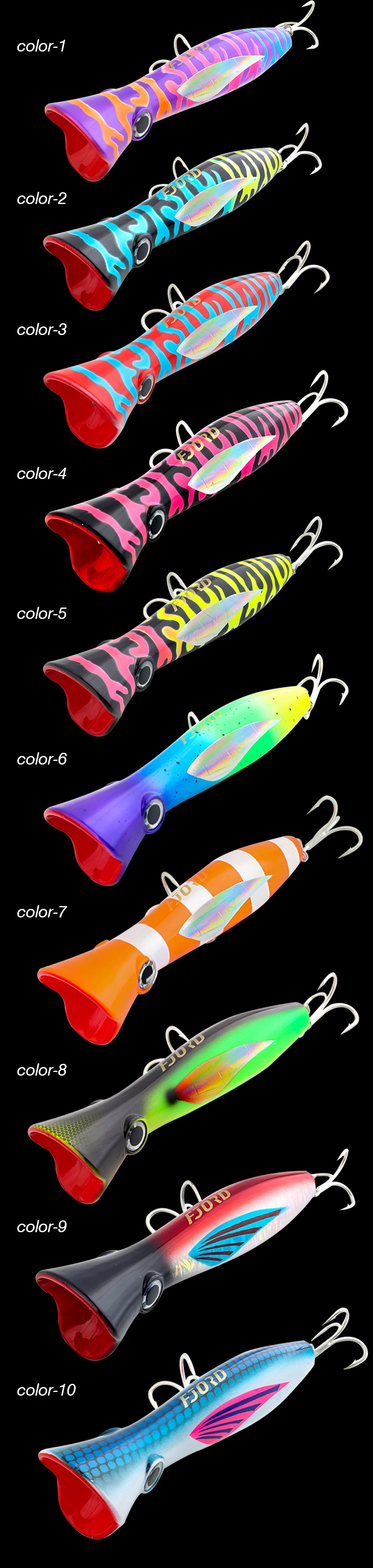 FJORD Poppers Sea Fishing Lure 165mm 82g Floating Hard Baits Z Shaped Pace Through Wire Construction Fishing Things Accessories