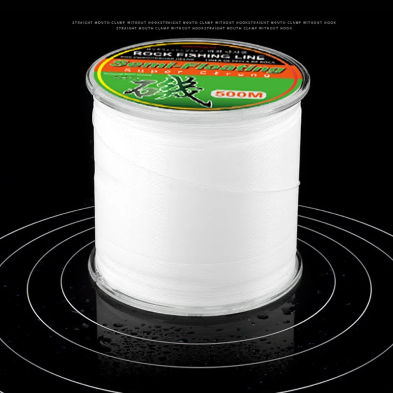 White Semi-floating Fishing Line 500m Monofilament Nylon Rock Sea Lure Pole High Quality Wear Resistant Fishing Accessories