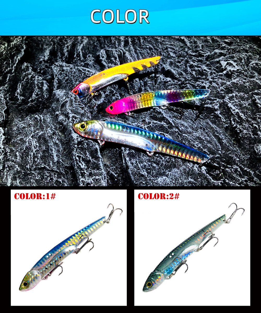 35g 10.5cm Metal VIB LureFishing Spoon Freshwater Fishing Hard Lure Slice Jig Bait Spoon Fishing Tackle Metal Jigging
