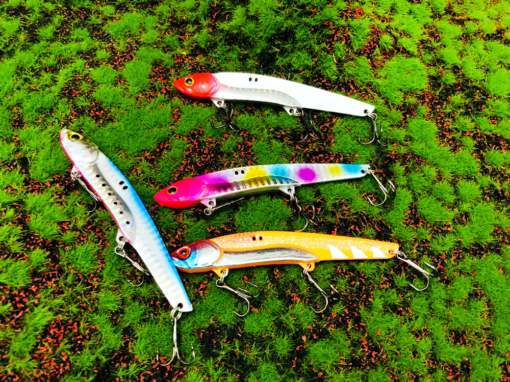 35g 10.5cm Metal VIB LureFishing Spoon Freshwater Fishing Hard Lure Slice Jig Bait Spoon Fishing Tackle Metal Jigging