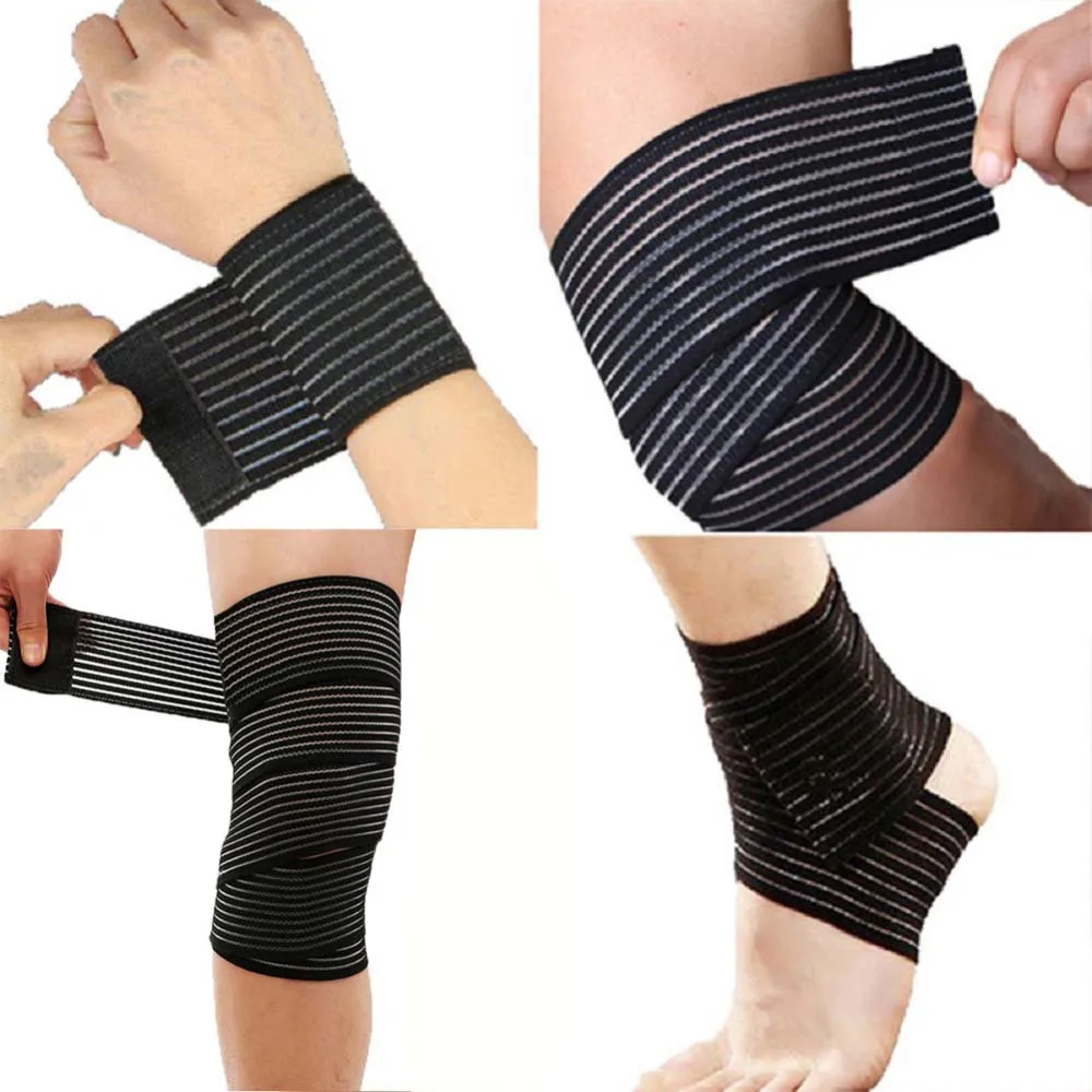 1PC 40~180cm High Elasticity Compression Bandage Sports Kinesiology Tape for Ankle Wrist Knee Calf Thigh Wraps Support Protector