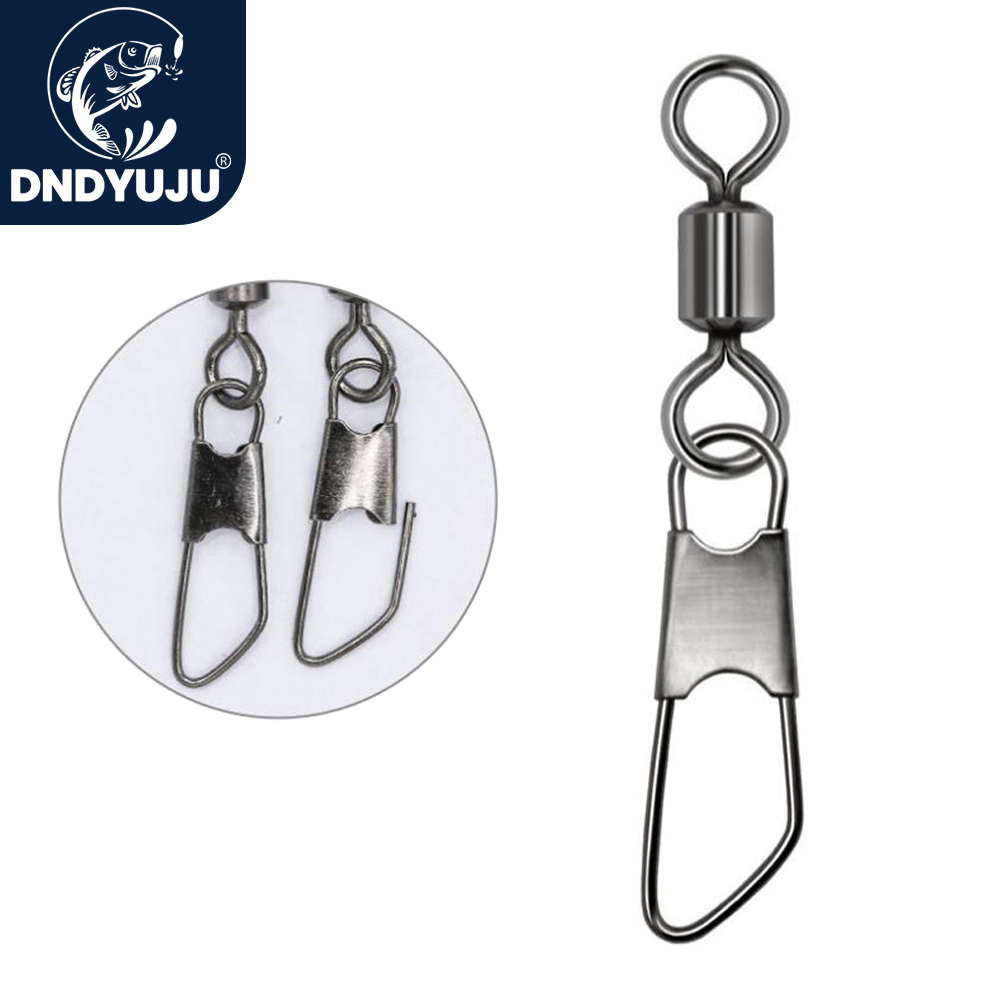 DNDYUJU 100pcs Stainless Steel A-type Pin Fishing Lure Connector Fishing Bearing Rolling Swivels Carp Fishing Accessories
