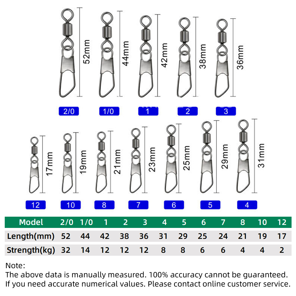 DNDYUJU 100pcs Stainless Steel A-type Pin Fishing Lure Connector Fishing Bearing Rolling Swivels Carp Fishing Accessories