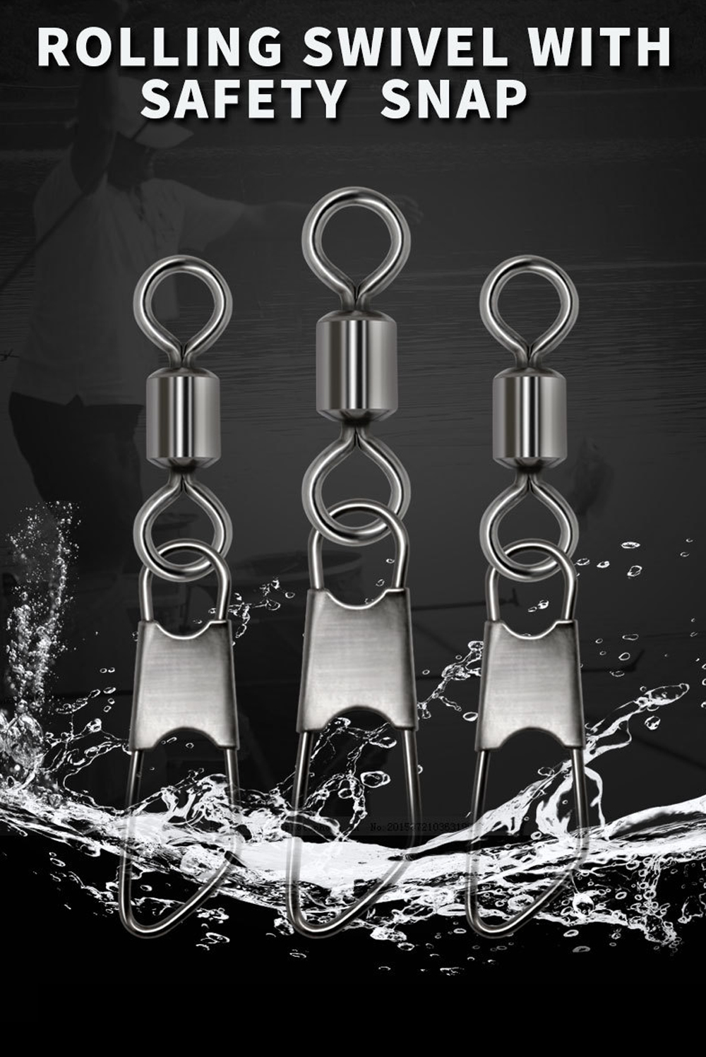DNDYUJU 100pcs Stainless Steel A-type Pin Fishing Lure Connector Fishing Bearing Rolling Swivels Carp Fishing Accessories