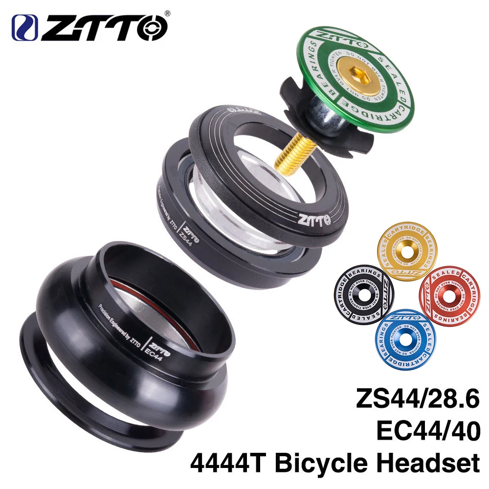 ZTTO 4444T MTB Bike Road Bicycle Headset 44mm ZS44 CNC 1 1/8"-1 1/2" 1.5 Tapered Tube fork Internal Threadless EC44 Headset