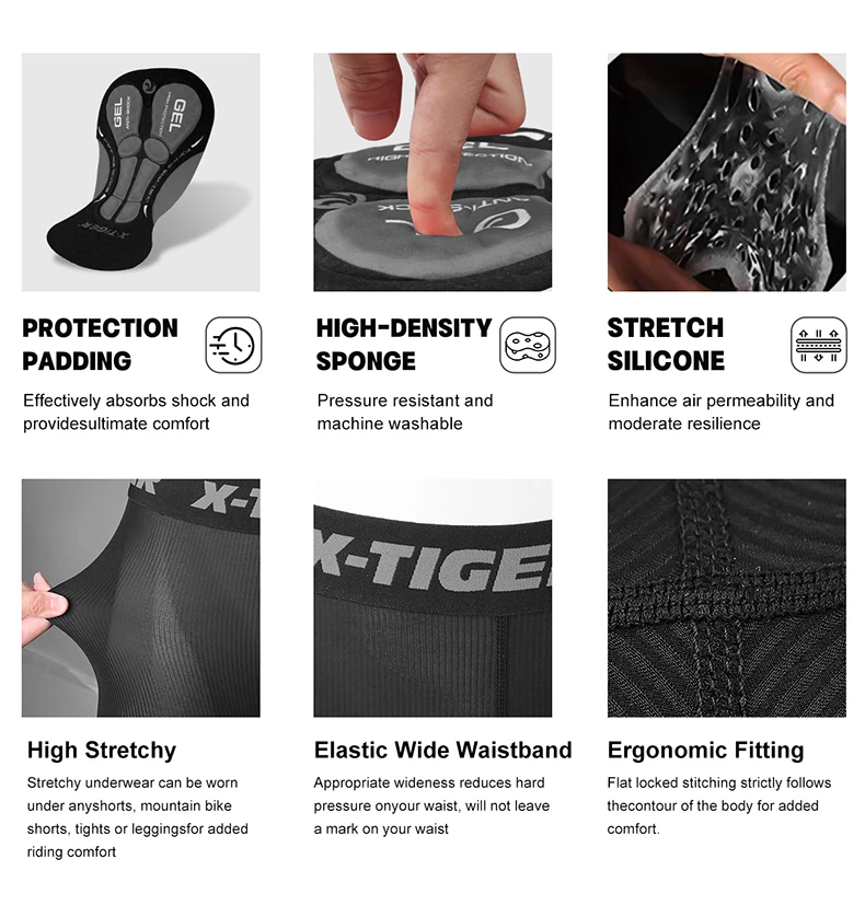 X-TIGER Cycling Shorts Breathable Mesh Cycling Underwear Gel Pad Shockproof MTB Bike Shorts Dropshipping Bicycle Underwear