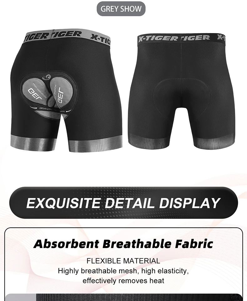 X-TIGER Cycling Shorts Breathable Mesh Cycling Underwear Gel Pad Shockproof MTB Bike Shorts Dropshipping Bicycle Underwear