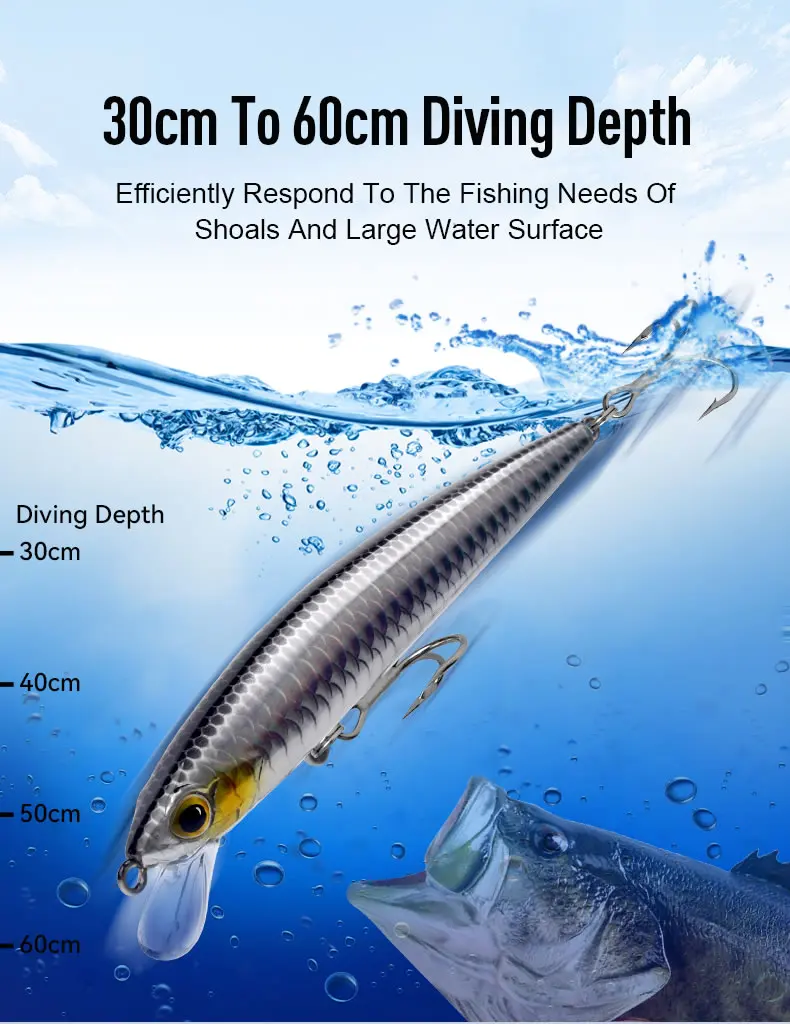 KINGDOM SP Shadow Fishing Lures 6.5g 9g 14g 14.2g Suspending Minnow Wobbler Crank Baits Artificial Sea Bass Pike Fishing Tackle