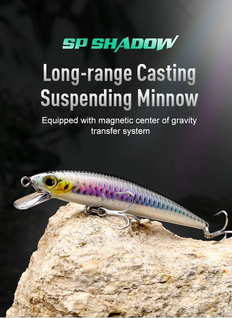 KINGDOM SP Shadow Fishing Lures 6.5g 9g 14g 14.2g Suspending Minnow Wobbler Crank Baits Artificial Sea Bass Pike Fishing Tackle