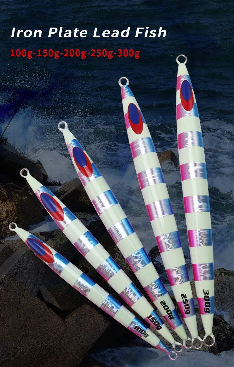 ZYZHE Sea Fishing JiG Lure 80-300G Pencil Bait Big Gram Heavy Striped Artificial Hard Bait Deep Sea Boat Fishing Fakebait Tackle