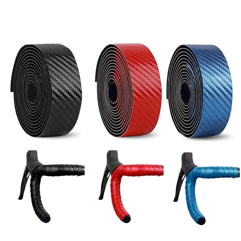 Road Bike Tape Carbon Fiber Texture Handlebar Cover Anti-Slip Bicycle Handles Bar Wrap Race Gravel Cycling Handles Tape Ribbon