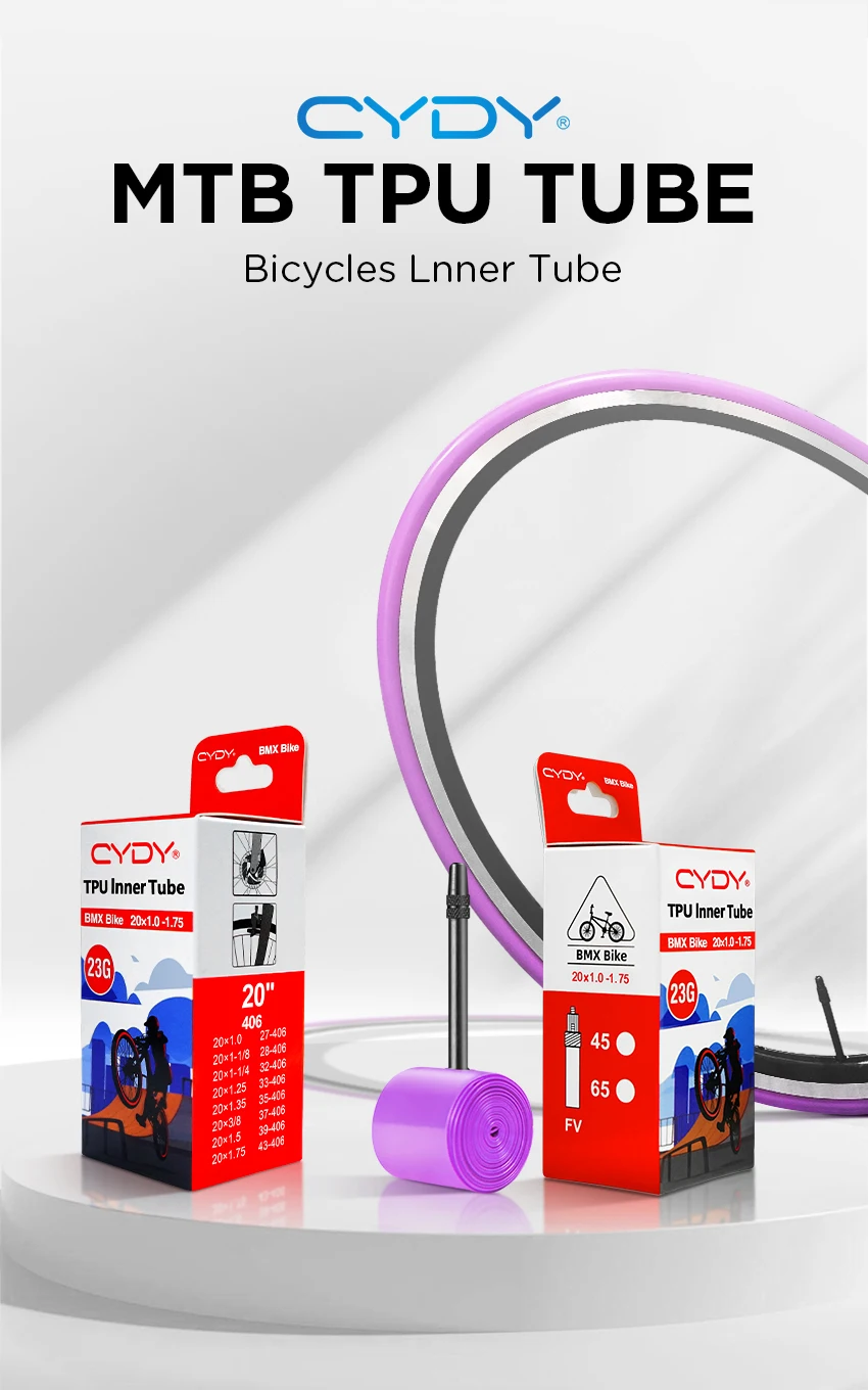 23g CYDY TPU Bike Inner Tube Camera 20' 406 20x1.0 1-1/8 1-1/4 1.25 1.35 1-3/8 1.5 1.75 Pneu Valve 45/65mm BMX Bicycle Tire Tyre