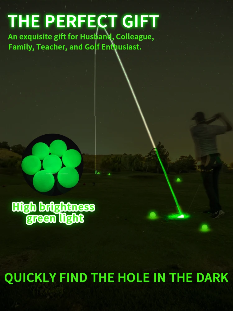 Caiton Glow Golf Balls for Night Sports,Tournament Fluorescent Glowing in The Dark Golf Ball,Long Lasting Bright Luminous Balls