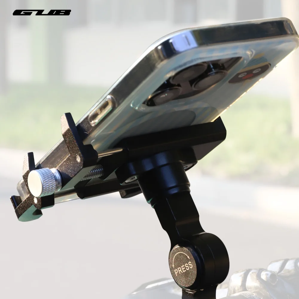 GUB PLUS 21 Motorcycle Bike Phone Holder Aluminum Alloy Cell Phone Holder Bracket Rotatable Adjustable Anti-slip Cycling Parts