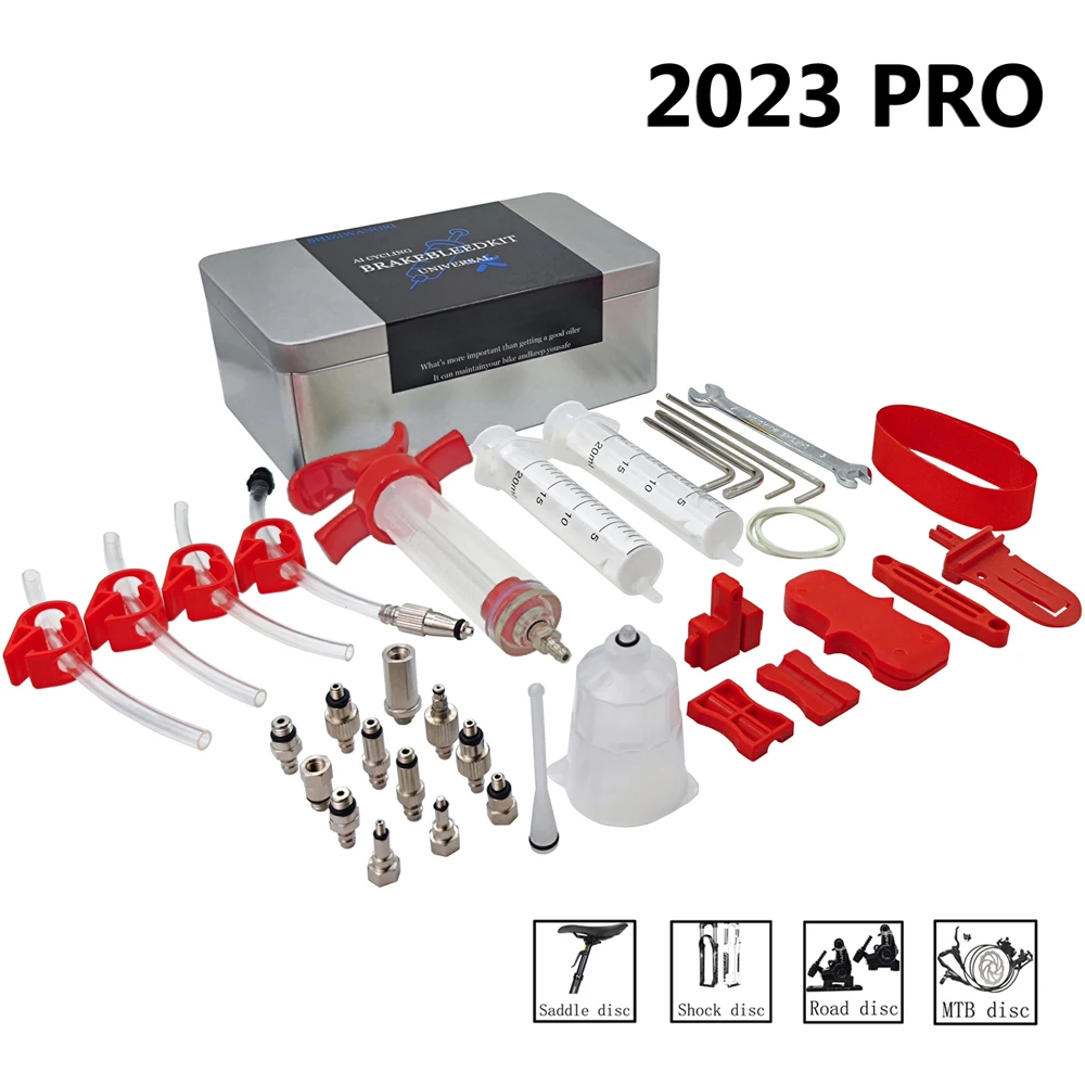 New 2024 Pro Bicycle Hydraulic Disc Brake Oil Bleed Kit For SHIMANO,SRAM,Avid,Series MTB Road Bike Brake Repair Tools