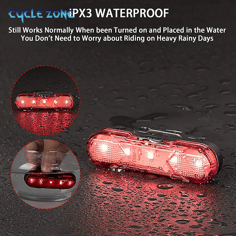 Bicycle Tail Light Bike Rear Light USB Rechargeable Waterproof Night Riding Safety Warning Taillight MTB Cycling Accessories 
