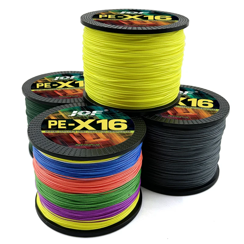 JOF X8 X16 Strands PE Braided Fishing Lines 0.16mm-0.8mm 18-200LB 300M 500M Multifilament Wires Sea Fish Line Ocean Rock Fshing