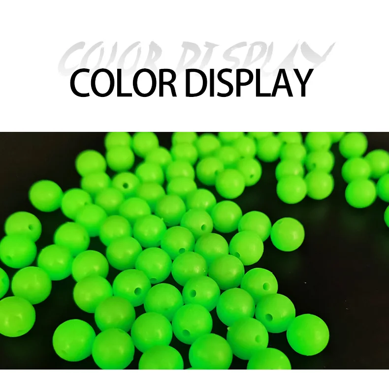 1000pcs/lot Fishing Floats Beads 3-12MM Hard/Soft Luminous Space Bean Round Float Balls Fishing Tools Accessory