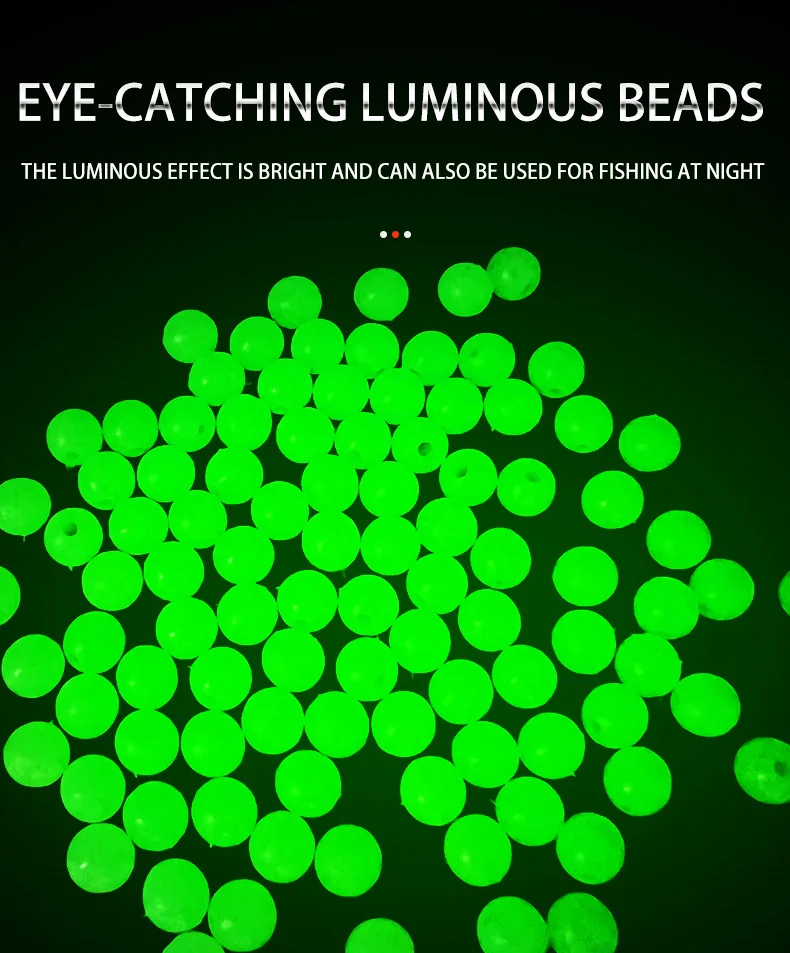 1000pcs/lot Fishing Floats Beads 3-12MM Hard/Soft Luminous Space Bean Round Float Balls Fishing Tools Accessory