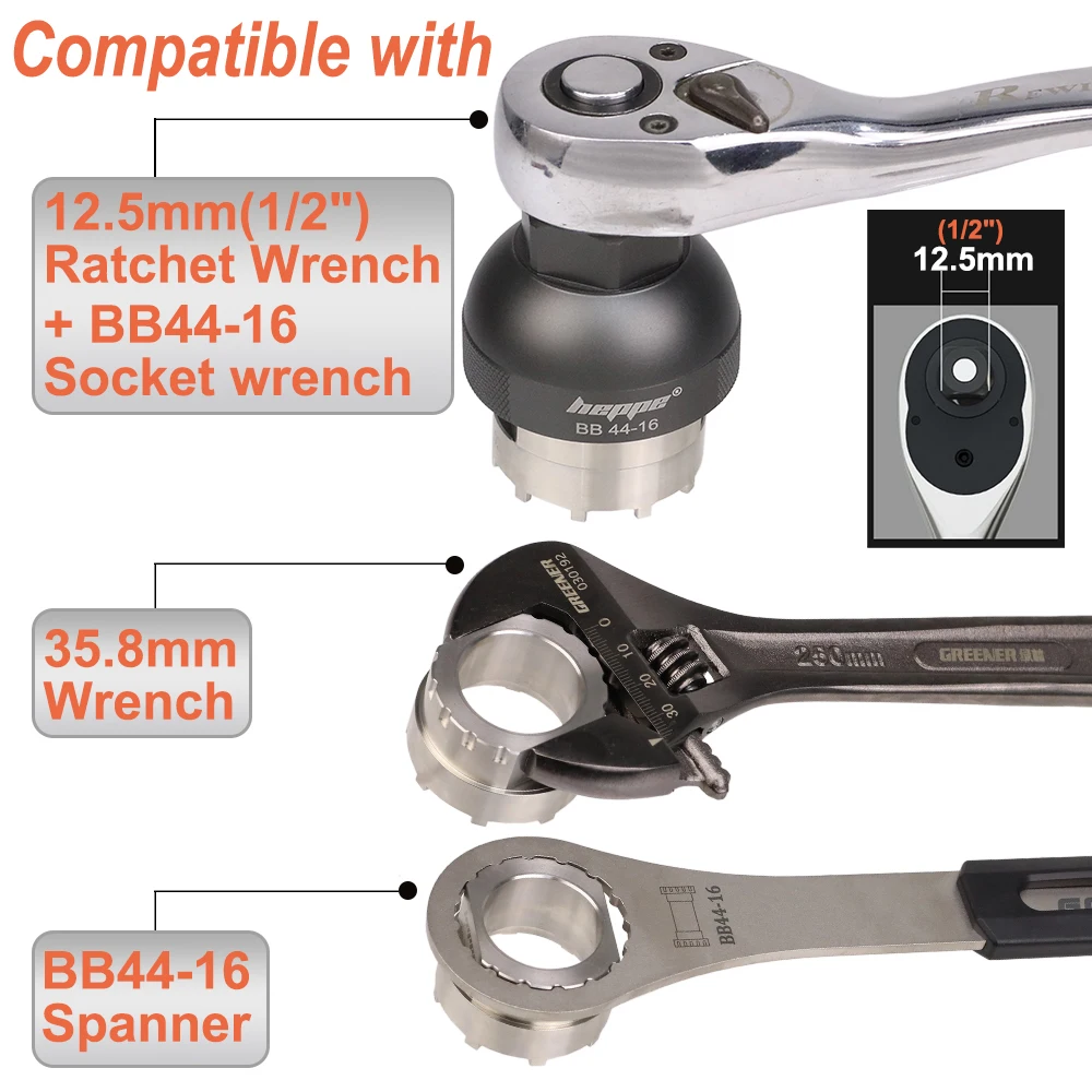 HEPPE Bike Crank Removal Tool Crank Spider Locking Ring Install and Remove Wrench for ROTOR/Cannondale/S-work/SI/FSA/SRM Cranks