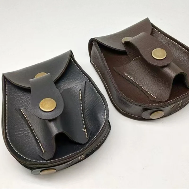 Black/brown Slingshot Steel Ball Carrying Storage Bag Handmade Leather Multifunctional Magnetic Suction Integrated Waist Bag