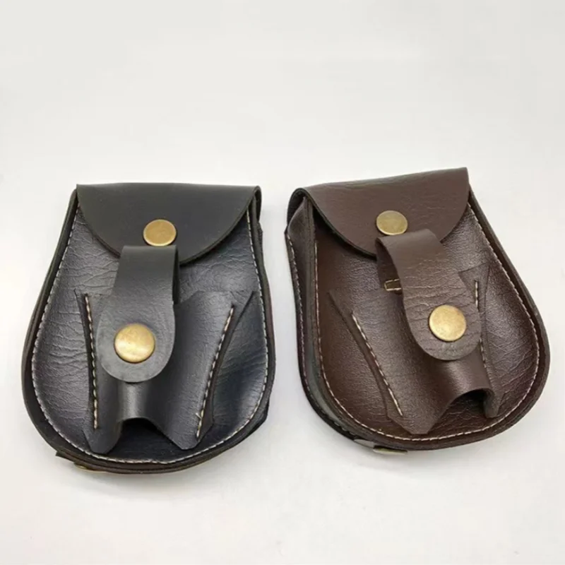 Black/brown Slingshot Steel Ball Carrying Storage Bag Handmade Leather Multifunctional Magnetic Suction Integrated Waist Bag