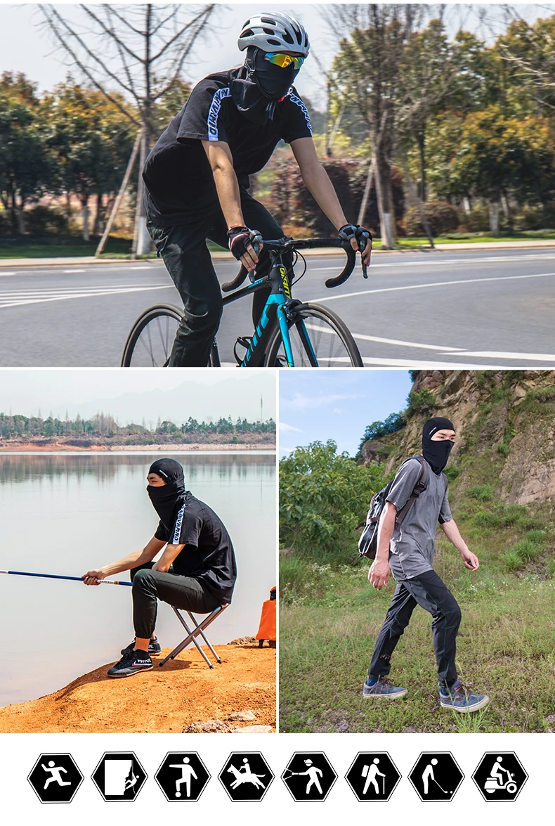 ROCKBROS Summer Ice Silk Bike Caps Anti-UV Sun Protection Breathable Bicycle Bandana Scarf Sports MTB Road Full Face Mask Cap