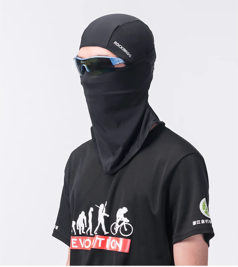 ROCKBROS Summer Ice Silk Bike Caps Anti-UV Sun Protection Breathable Bicycle Bandana Scarf Sports MTB Road Full Face Mask Cap