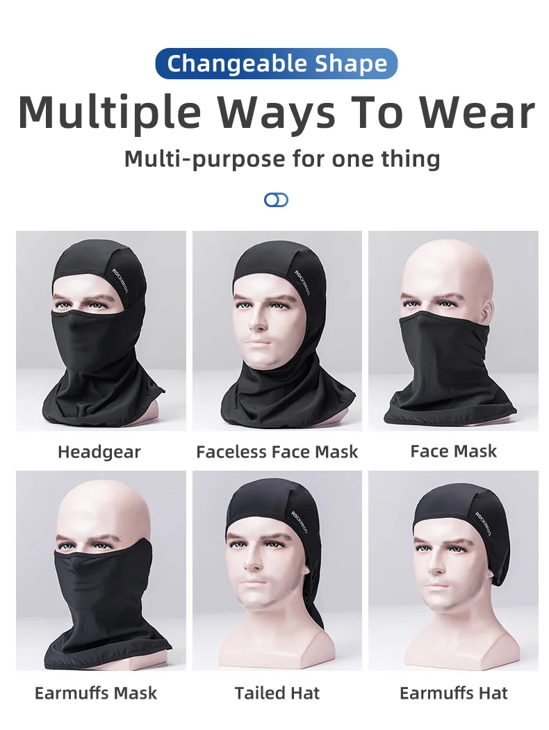 ROCKBROS Summer Ice Silk Bike Caps Anti-UV Sun Protection Breathable Bicycle Bandana Scarf Sports MTB Road Full Face Mask Cap