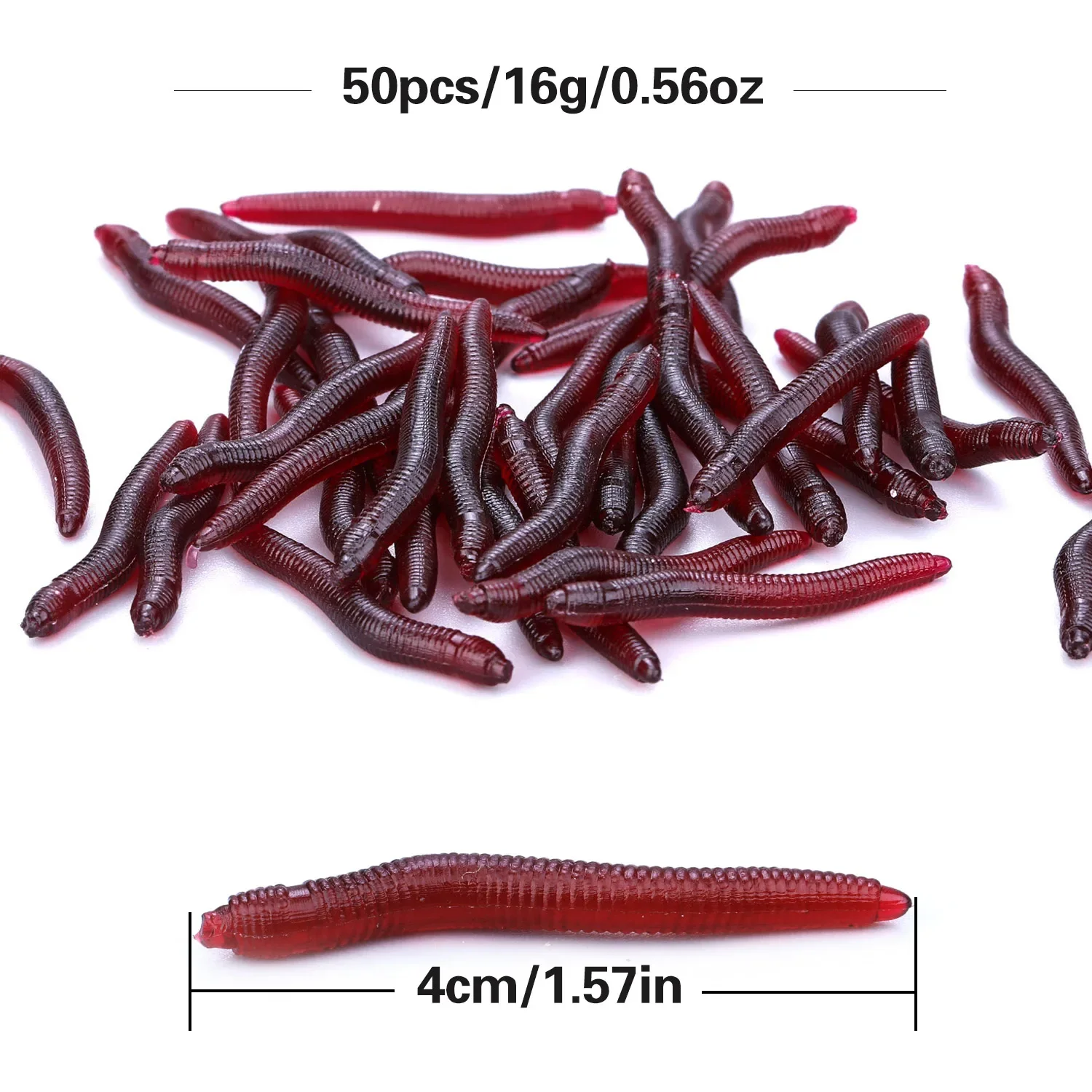 Sougayilang Fishing Lures Lifelike Fishy Smell Red Soft Lures Simulation Luminous Worms Artificial Fishing Lure Fishing Tackle