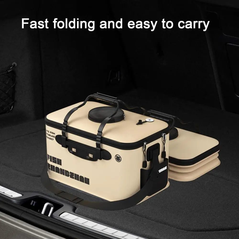 Foldable Live Fish Bucket Fishing Bucket Outdoor Multifunctional EVA Fishing Bag Live Fish Bait Bucket Wild Fishing Bucket