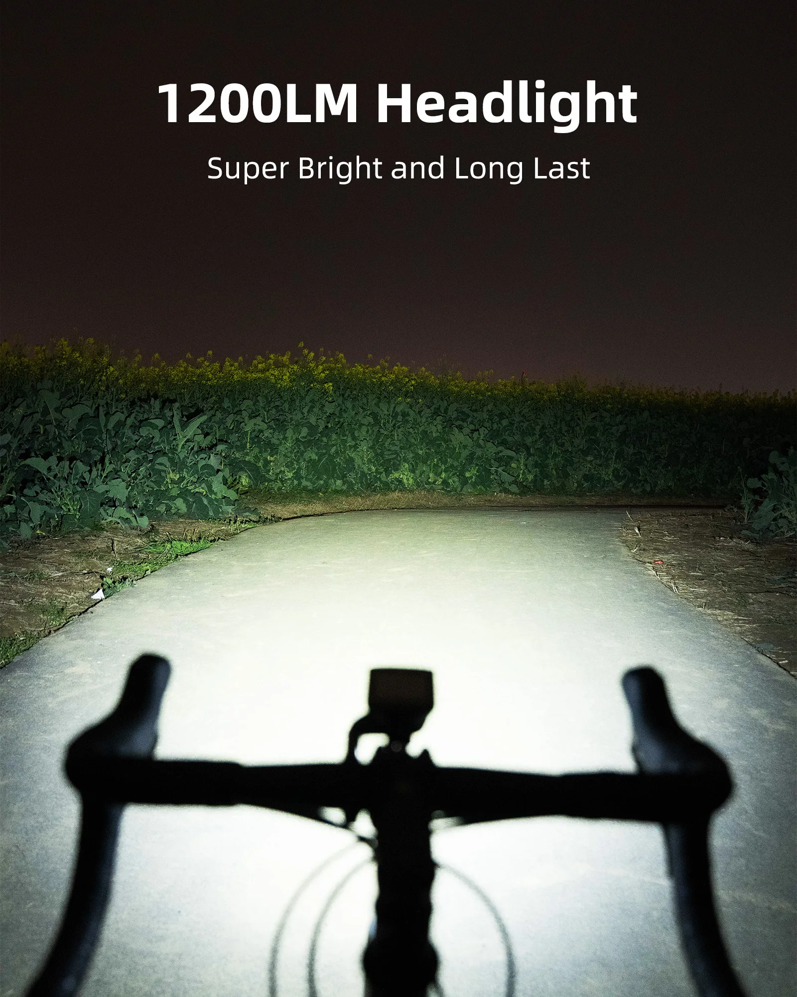XOSS XL1200 Headlight 200-1200 Lm Bike Light Waterproof Rechargeable Front Lamp Bicycle Light Aluminum Ultralight Flashlight