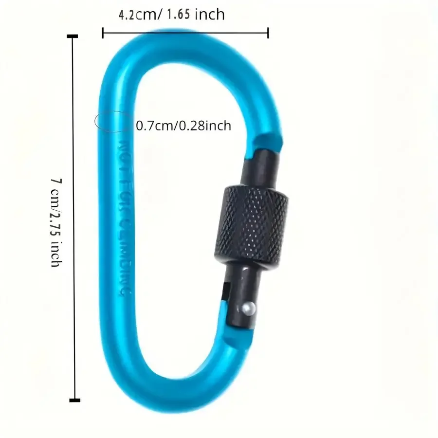 ZHUOHUA Carabiner Clips with Screw Gate,10 Pcs 3" Aluminum Carabiner D Shape Buckle Pack,Keychain Clip,Spring Snap Hook Buckle