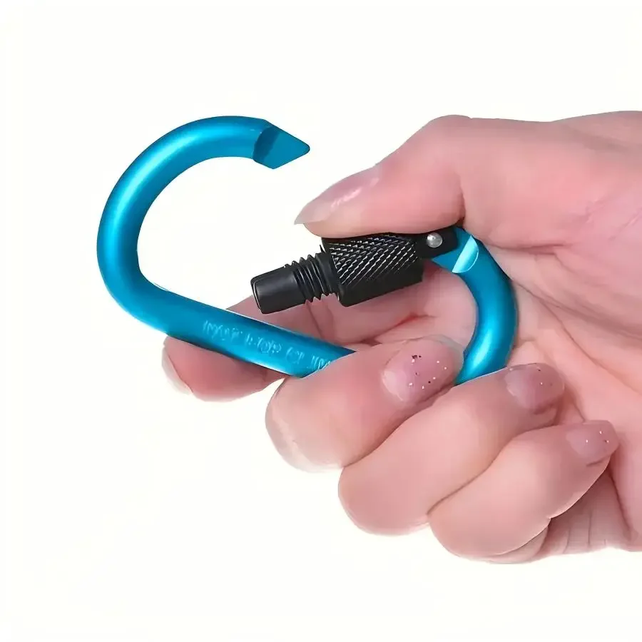 ZHUOHUA Carabiner Clips with Screw Gate,10 Pcs 3" Aluminum Carabiner D Shape Buckle Pack,Keychain Clip,Spring Snap Hook Buckle