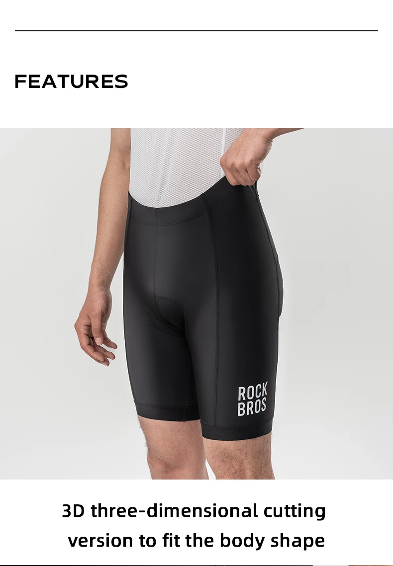 ROCKBROS Men's Cycling Shorts 3D Gel Pad Cycling Underwear Anti-Slip Breathable Bike Bicycle Liner Shorts Men MTB Road Riding