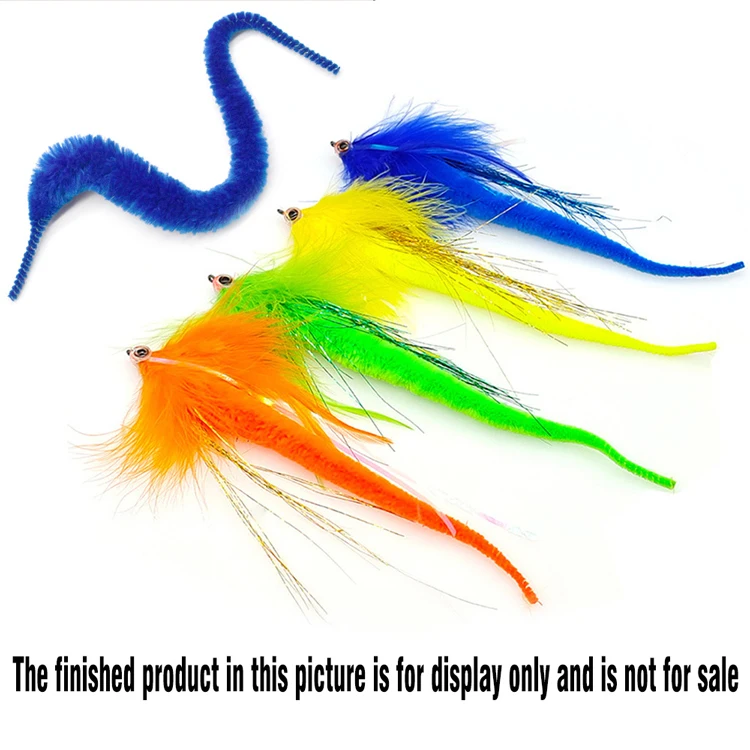 MNFT 12Pcs Mangum Dragon Tails Pike Muskie Steelhead Fly Tying Lure Saltwater Baitfish Fly Snake Wigle Tail Material Soft Worms